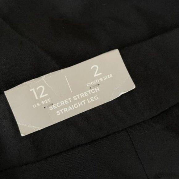 NWT Chico's Size 2 L x 24" Black Secret Stretch Straight Leg Crop Pants $79.50 - Picture 4 of 7